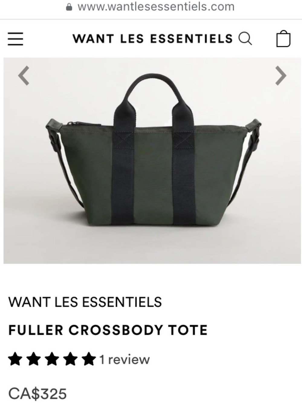 WANT Les Essentiels Black Duffel Crossbody Bag FULLER
